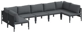 vidaXL Σετ Καναπέ Κήπου 7 pcs Ανθρακί Ατσάλι