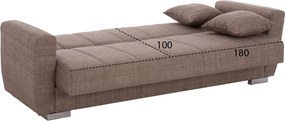 ΚΑΝΑΠΕΣ ΚΡΕΒΑΤΙ POLYA ΤΡΙΘΕΣΙΟΣ ΚΑΦΕ HM3240.02 215x80x77 εκ.