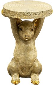 Τραπέζι Βοηθητικό Animal Pig Χρυσό Στρόγγυλο 32x34x52 εκ. - Χρυσό