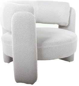 Πολυθρόνα ArteLibre ADRASTEA Λευκό Ύφασμα 94x88x73cm