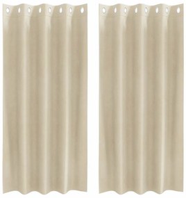 vidaXL Κουρτίνες με κουρτίνες 2 pcs Κρεμ 140 x 175 cm Βελούδο