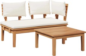 vidaXL Σετ Παγκάκι και Τραπέζι Κήπου 2 pcs Κρέμα και Καφέ