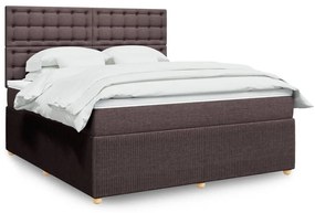 ΚΡΕΒΑΤΙ BOXSPRING ΜΕ ΣΤΡΩΜΑ ΣΚΟΥΡΟ ΚΑΦΕ 180X200 ΕΚ ΥΦΑΣΜΑΤΙΝΟ 3294452