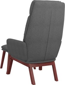 vidaXL Πολυθρόνα Relax Σκούρο Γκρι Υφασμάτινη με Σκαμπό