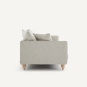 Καναπές compact 2 θέσεων από υφή βισκόζης και λινό, LAZARE