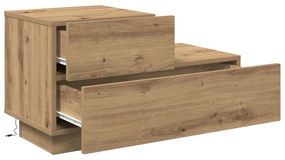 vidaXL Κομοδίνο με φώτα LED σε Artisan Oak 100x36x49 εκ