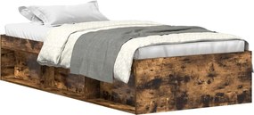 vidaXL Πλαίσιο Κρεβατιού Καπνιστή Δρυς 90x200 εκ.