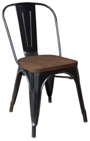 Καρέκλα Relix Wood Black Ε5191W,11 45Χ51Χ85 cm Metal,Wood