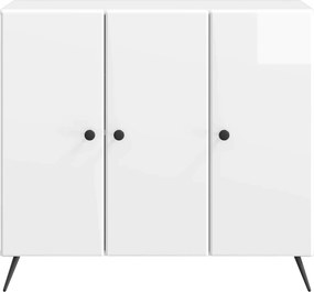 vidaXL Πλαϊνό γραφείο Γυαλιστερό Λευκό 89 x 34,5 x 80 εκ