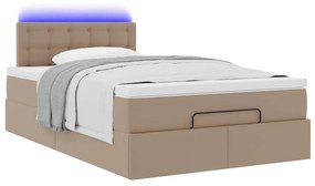 ΟΘΩΜΑΝΙΚΟ ΚΡΕΒΑΤΙ ΜΕ ΣΤΡΩΜΑΤΑ &amp; LEDS CAPPUCCINO FAUX LEATHER 3312146