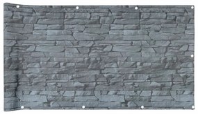 Περίφραξη Μπαλκονιού Σχέδιο Ledge Stone Γκρι 600x90 εκ. PVC - Γκρι