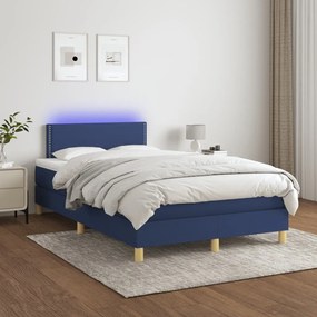 ΚΡΕΒΑΤΙ BOXSPRING ΜΕ ΣΤΡΩΜΑ &amp; LED ΜΠΛΕ 120X190ΕΚ. ΥΦΑΣΜΑΤΙΝΟ 3270087