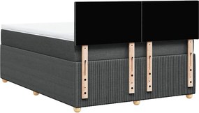vidaXL Κρεβάτι Boxspring με Στρώμα Σκούρο Γκρι 160x200 εκ Υφασμάτινο