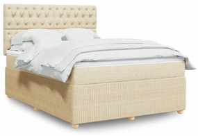 ΚΡΕΒΑΤΙ BOXSPRING ΜΕ ΣΤΡΩΜΑ ΚΡΕΜ 140X190 ΕΚ. ΥΦΑΣΜΑΤΙΝΟ 3292063