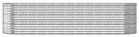 Ζαρντινιέρα Ασημί 296x80x68 εκ. Ατσάλι με Ηλεκτρ. Βαφή Πούδρας - Ασήμι