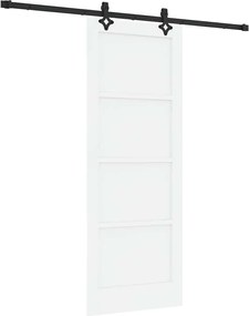 vidaXL Συρόμενη Πόρτα Λευκό και Μαύρο 78 x 202 εκ.