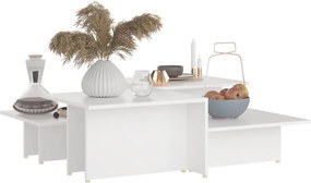 vidaXL Τραπεζάκια Σαλονιού 2 τεμ. Λευκά 111,5x50x33 εκ. Επεξεργ. Ξύλο