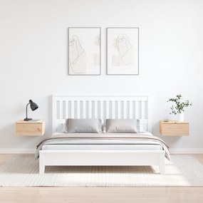 vidaXL Τοίχου Κομοδίνο με συρτάρι Επιτοίχιο 2 pcs Καφέ 37 x 35 x 18.5 εκ