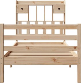 vidaXL Κρεβάτι Βιβλιοθήκη Χωρίς Στρώμα 75x190 εκ Μασίφ Ξύλο Πεύκο