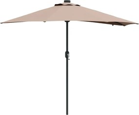 vidaXL Ομπρέλα Κήπου Taupe 294 x 150 x 223 εκ Πολυεστέρας και Χάλυβας