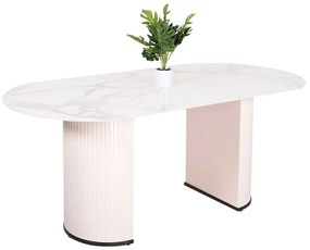 Τραπέζι Τραπεζαρίας Corby HM9771.01 180x90x76cm 12mm White Κεραμικό,Mdf