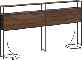 vidaXL Κεφαλάρι Αποθήκης με ράφι Καφέ δρυς 200 cm Επεξεργασμένο ξύλο