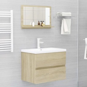 vidaXL Καθρέφτης Μπάνιου Sonoma Δρυς 60 x 10,5 x 37 εκ. Επεξ. Ξύλο
