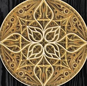 Intra απο ξύλο plywood 3mm-4mm πάχος – Στρογγυλή διακόσμηση τοίχου Mandala 45x50 cm INTRAVECTRY-MY542374 INTRAVECTRY-MY542374