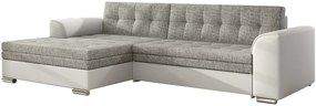 Γωνιακός καναπές Comfort-Αριστερή-Λευκό - γκρι