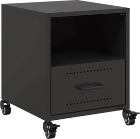 vidaXL Κομοδίνο Μαύρο 36x39x43,5 εκ. από Χάλυβα