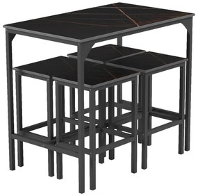 ΣΕΤ ΤΡΑΠΕΖΑΡΙΑ ΜΠΑΡ 5ΤΜΧ BOXY HM9882.13 ΜΑΥΡΟ ΜΕΤΑΛΛΟ-ΜΕΛΑΜΙΝΗ ΜΑΥΡΟ ΜΑΡΜΑΡΟ