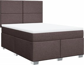 vidaXL Κρεβάτι Boxspring με Στρώμα Σκούρο Καφέ 140x190 εκ. Υφασμάτινο