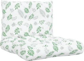 vidaXL Μαξιλάρια Παλέτας 2 τεμ. Σχέδιο Φύλλων από Ύφασμα Oxford