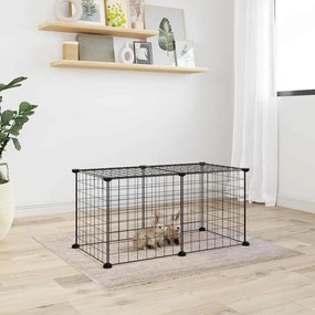 vidaXL Κλουβί για Κατοικίδια με 8 Πάνελ Μαύρο 35 x 35 εκ. Ατσάλινο