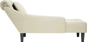 vidaXL Ανάκλιντρο Κρεμ Υφασμάτινο με Μαξιλάρι και Βελούδινο
