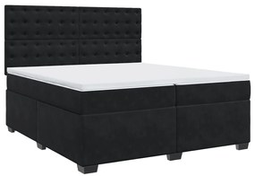 vidaXL Κρεβάτι Boxspring με Στρώμα Μαύρο 200x200 εκ. Βελούδινο