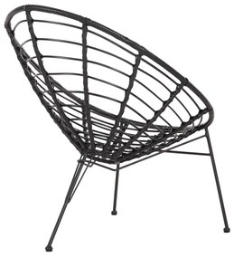 ΠΟΛΥΘΡΟΝΑ ΤΥΠΟΥ ΦΩΛΙΑ ΜΕΤΑΛΛΙΚΗ ALLEGRA HM5458.12 ΜΕ WICKER-ΜΑΥΡΟ 73x78x88Υεκ.