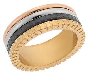Δαχτυλίδι Senza Gold Plated Steel, Τετραπλό βεράκι σε τέσσερα χρώματα