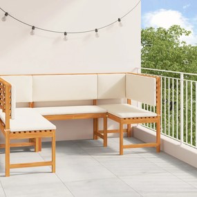 vidaXL Σετ Παγκάκι Κήπου 3 pcs Καφέ Μασίφ ξύλο ακακίας