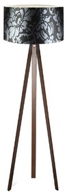 Φωτιστικό δαπέδου Rosling Megapap Mdf/ύφασμα Pvc χρώμα καρυδί/μαύρο floral 38x21x140εκ. - 0208893