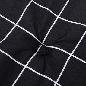 vidaXL Μαξιλάρι Πάγκου Κήπου Μαύρο Καρό 150x50x4 εκ. Ύφασμα Oxford