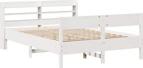 vidaXL Σκελετός Κρεβ. Χωρίς Στρώμα Λευκό 160x200 εκ Μασίφ Πεύκο