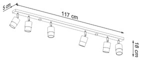 Sollux Φωτιστικό οροφής Nero 6,ατσάλι,6xGU10/40w,μαύρο,χρώμιο