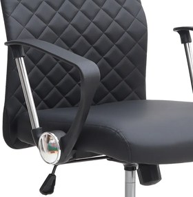 Καρέκλα γραφείου Avelon Megapap από τεχνόδερμα χρώμα μαύρο 60x56x94/103εκ.