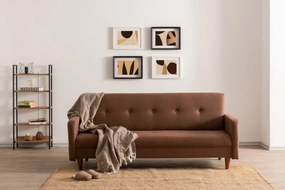 Τριθέσιος Καναπές Κρεβάτι Καφέ HIKO 75x200x83