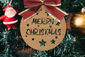 Σετ των 2 Intra απο ξύλο plywood Χρώμα wenge 3mm-4mm πάχος - Παιχνίδια Χριστουγεννιάτικου Δέντρου Δίασταση 15x15 cm INTRAFABR-79427802