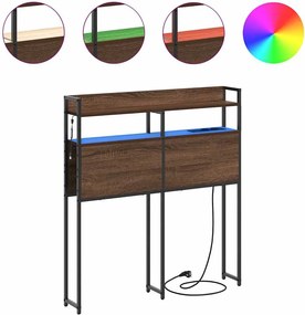 vidaXL Κεφαλάρι Αποθήκης με ράφι Καφέ δρυς 90 cm Επεξεργασμένο ξύλο