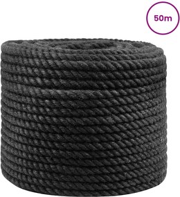 vidaXL Σχοινί Από Τζute 12 mm Μαύρο 100% Τζούτα Tossa