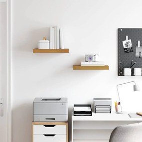 vidaXL Ράφι Τοίχου 2 pcs Μπεζ 40 x 23,5 x 4 εκ Επεξεργασμένο ξύλο