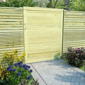 Πόρτα Φράχτη 125 x 100 εκ. από Εμποτισμένο Ξύλο Πεύκου - Πράσινο